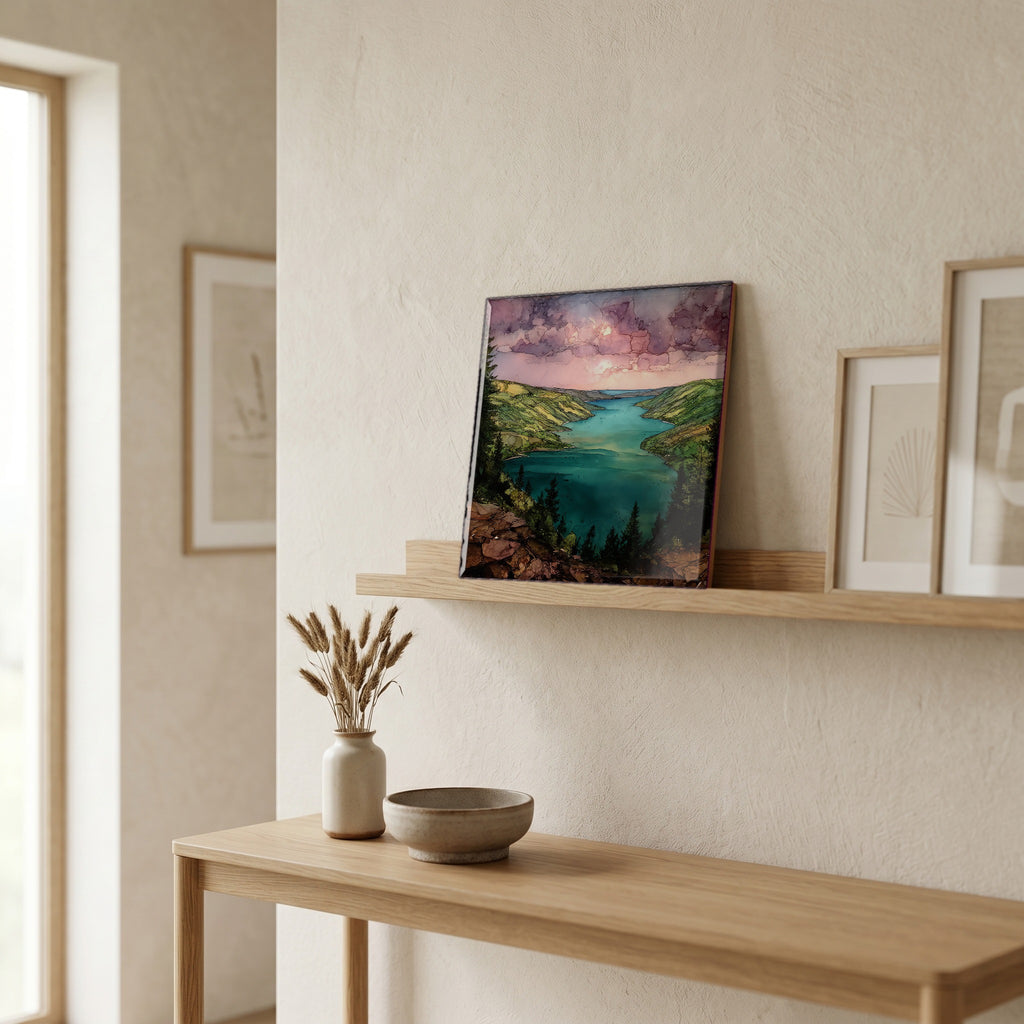 In the entryway, first thing you see.