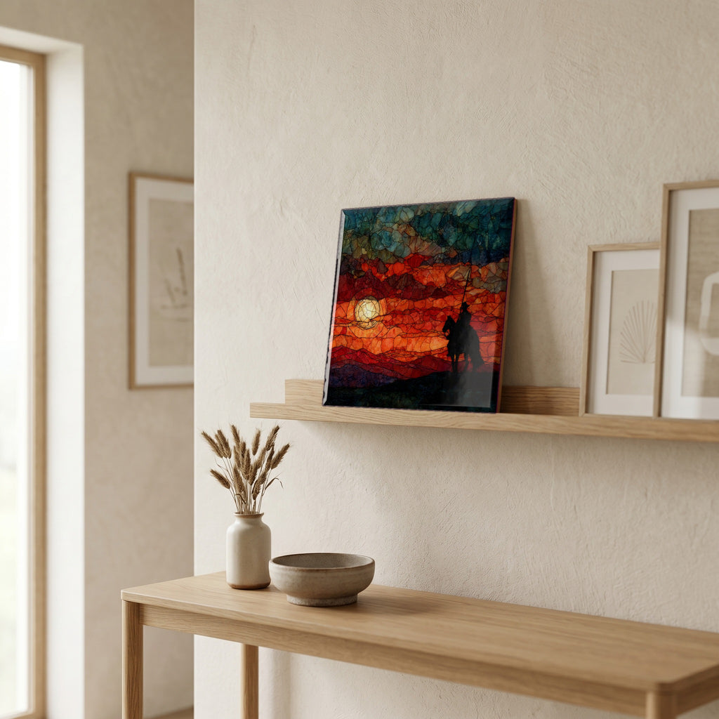 In the entryway, first thing you see.
