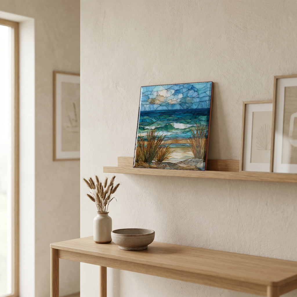 In the entryway, first thing you see.