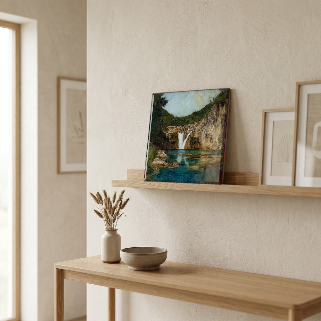 In the entryway, first thing you see.