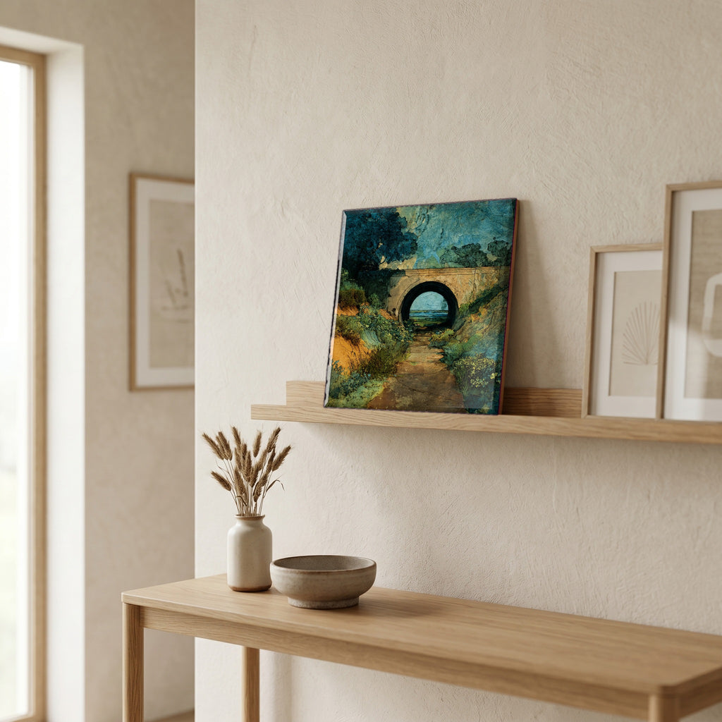 In the entryway, first thing you see.