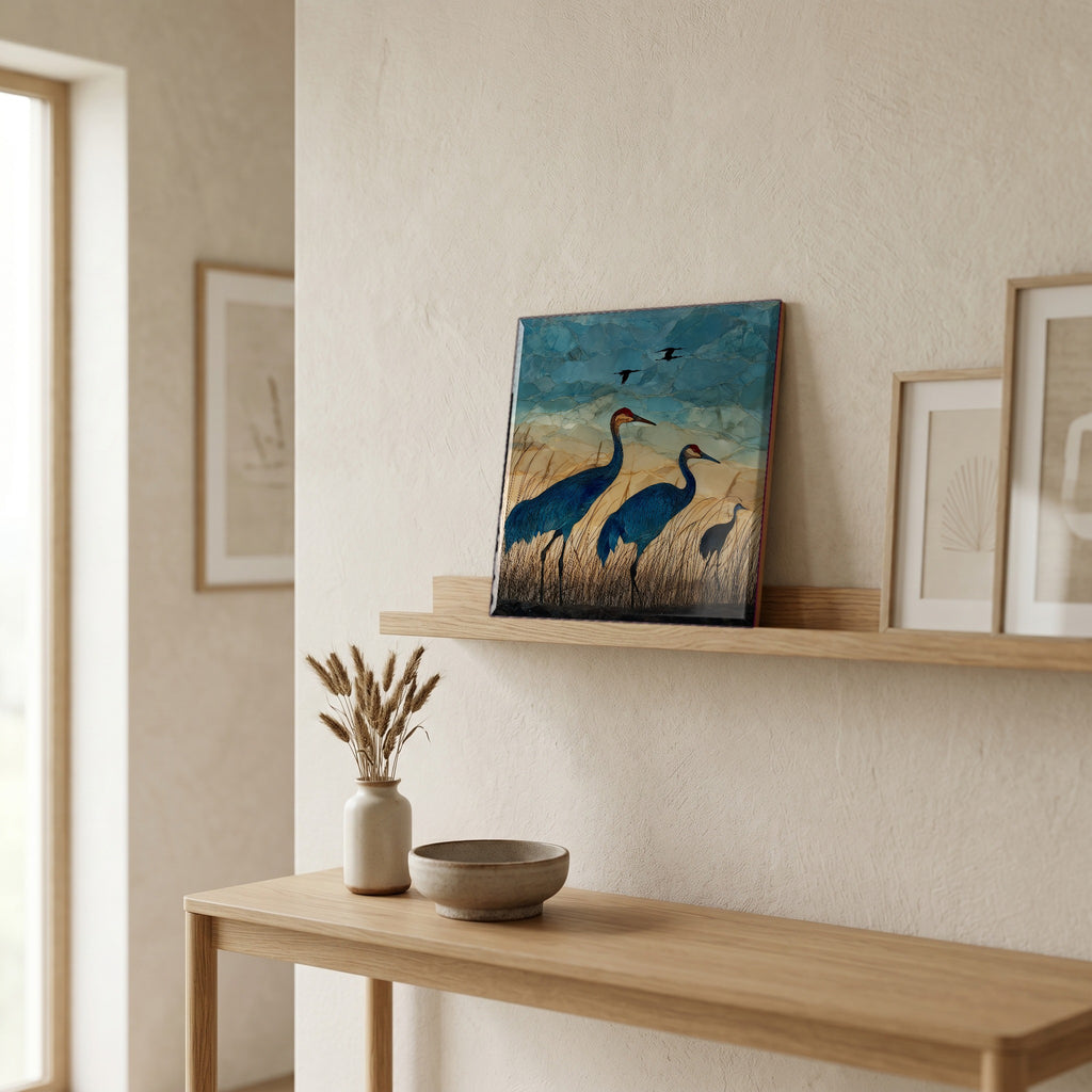 In the entryway, first thing you see.