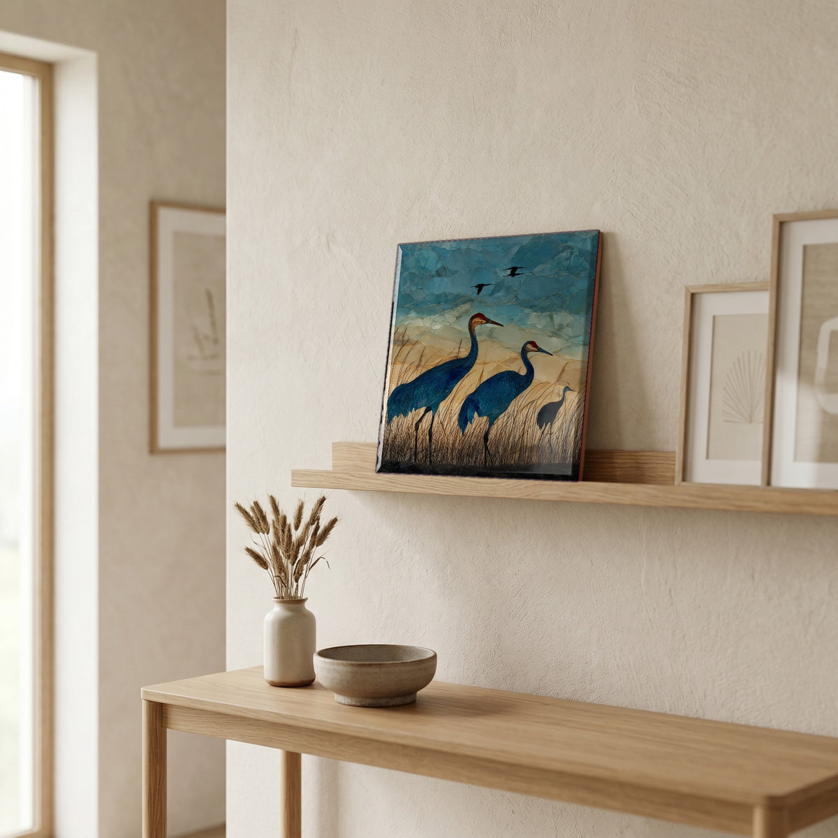 In the entryway, first thing you see.
