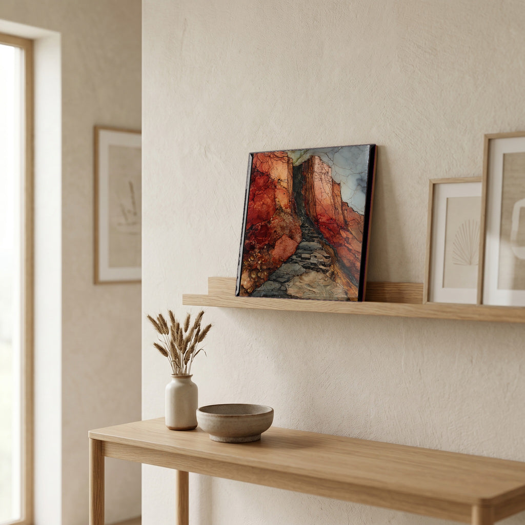 In the entryway, first thing you see.