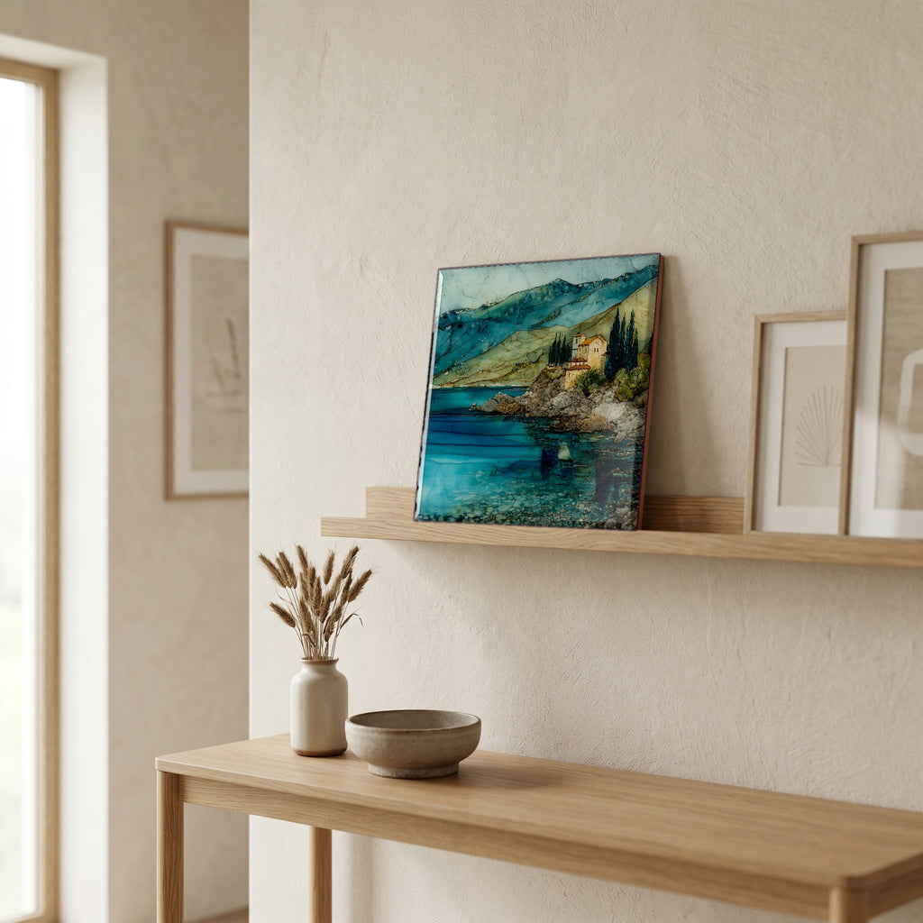 In the entryway, first thing you see.