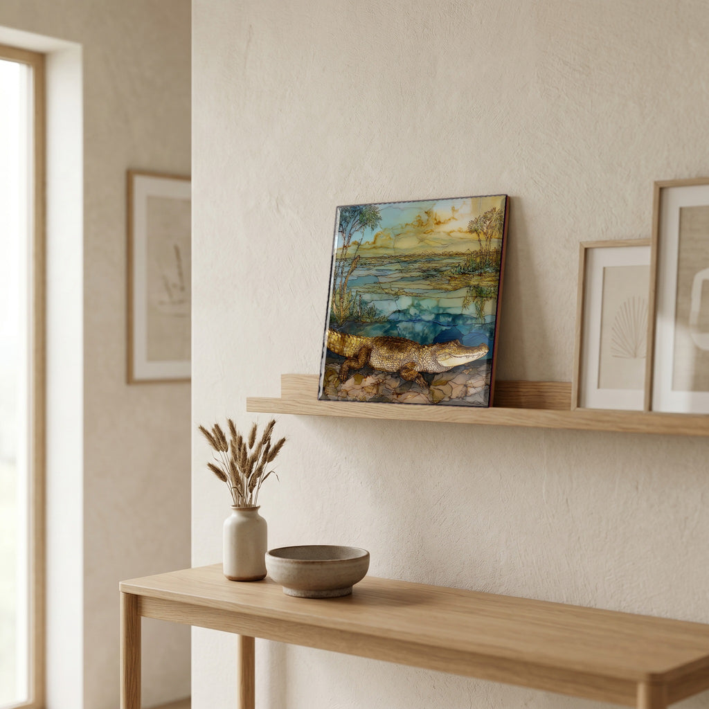In the entryway, first thing you see.