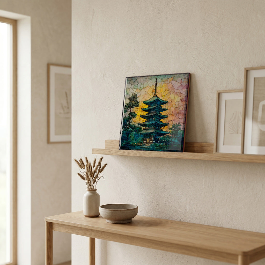In the entryway, first thing you see.