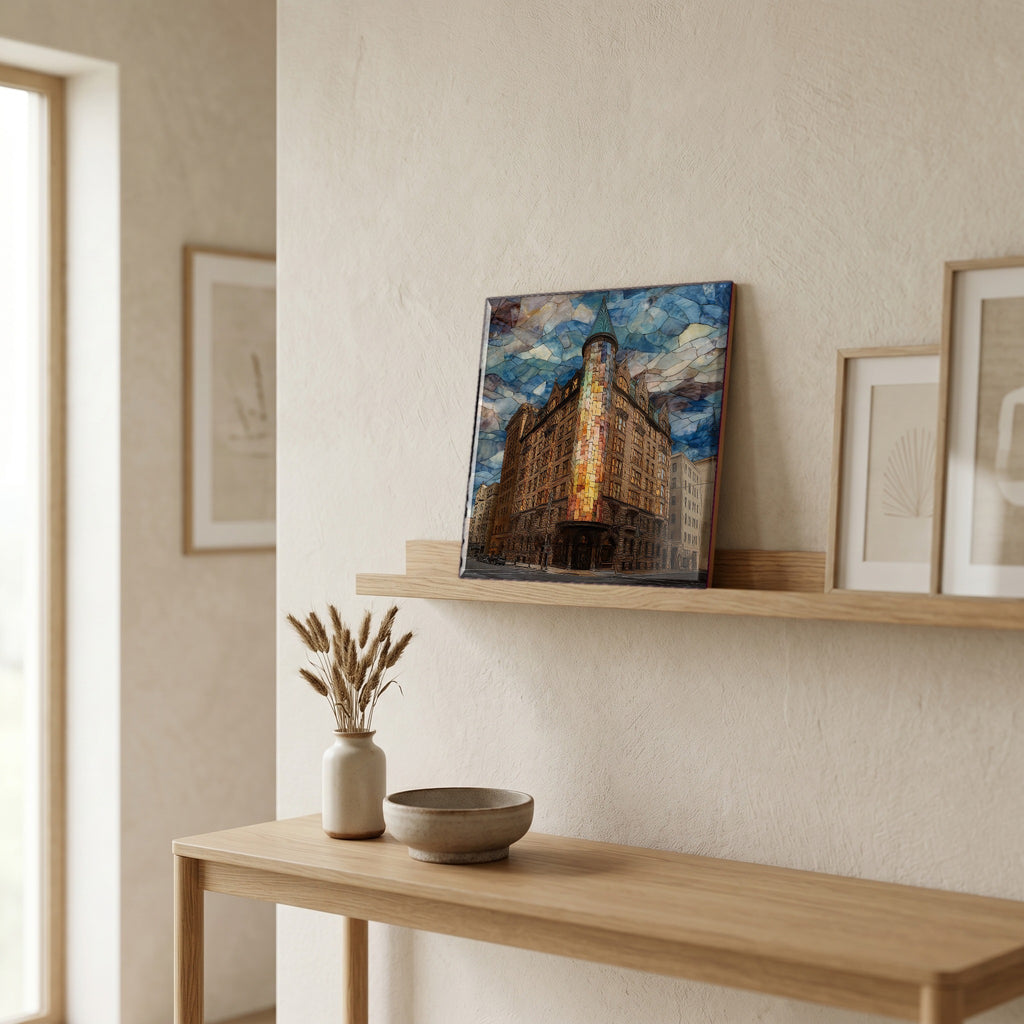 In the entryway, first thing you see.