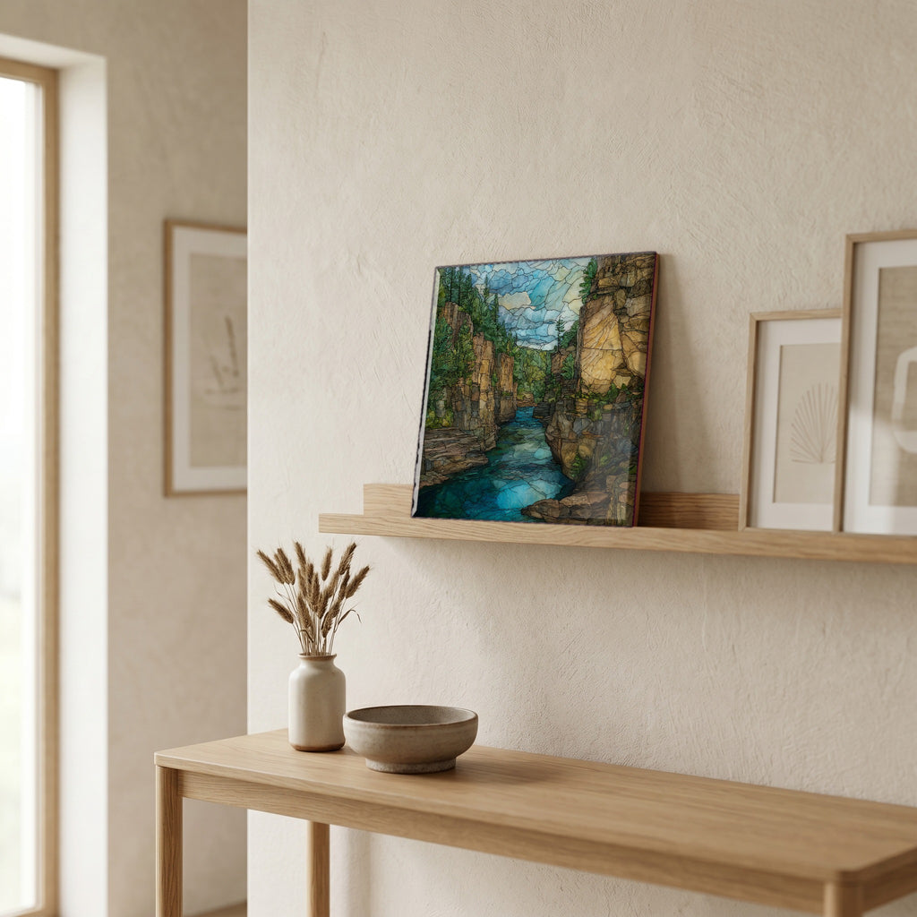 In the entryway, first thing you see.
