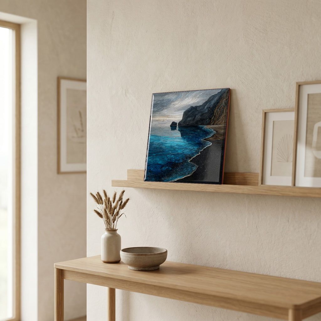 In the entryway, first thing you see.