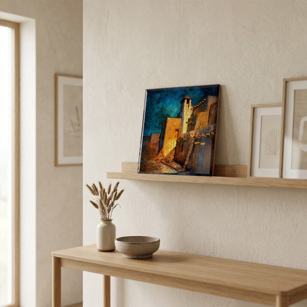 In the entryway, first thing you see.