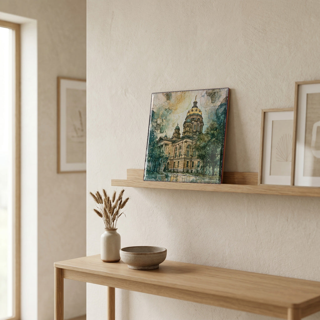 In the entryway, first thing you see.