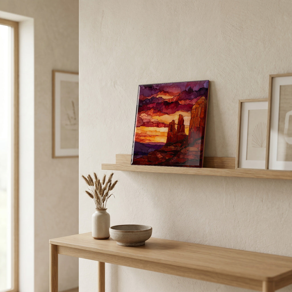 In the entryway, first thing you see.