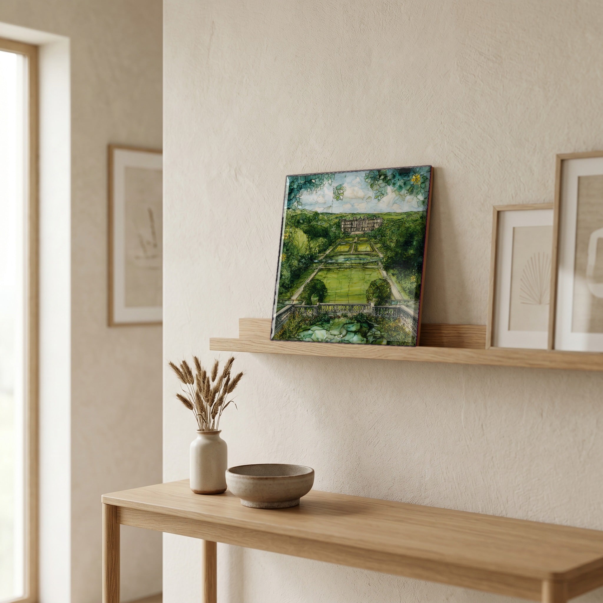 In the entryway, first thing you see.