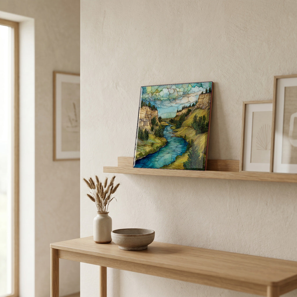 In the entryway, first thing you see.