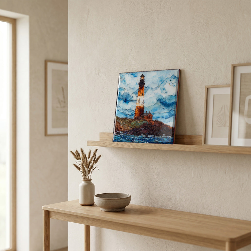 In the entryway, first thing you see.