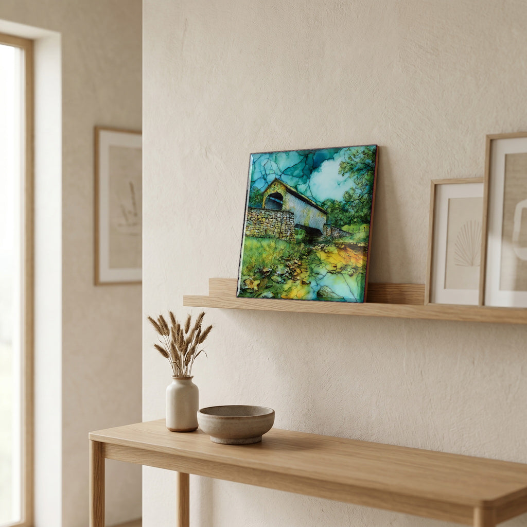 In the entryway, first thing you see.