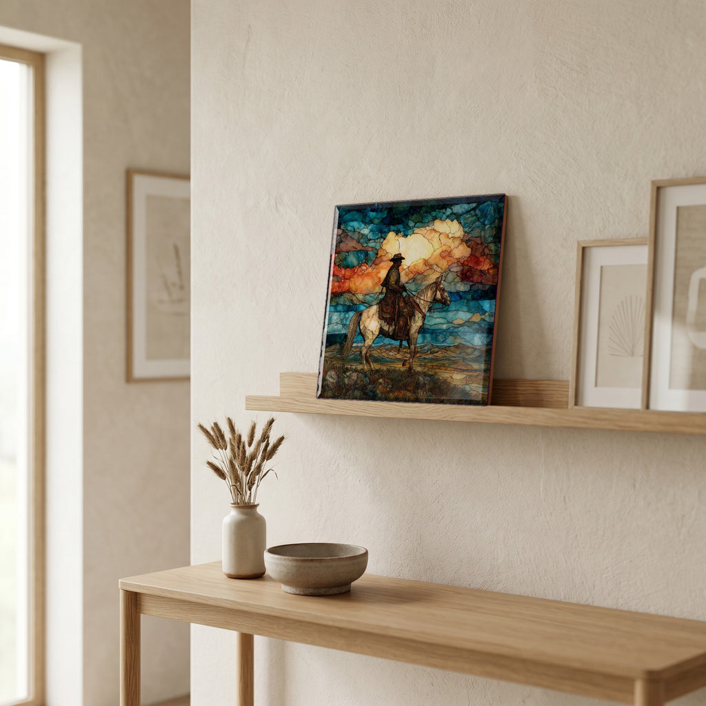In the entryway, first thing you see.
