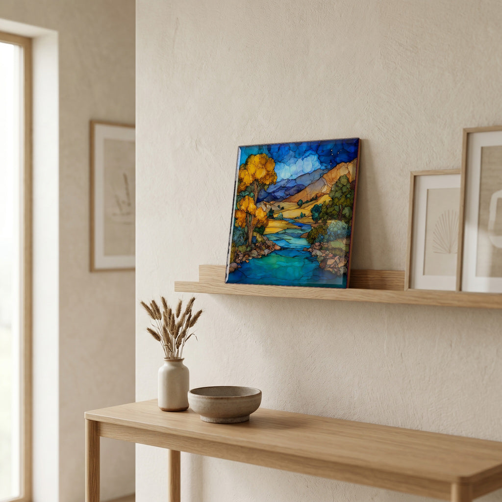 In the entryway, first thing you see.