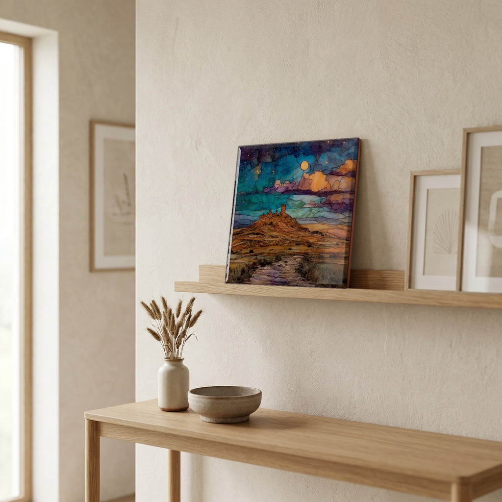 In the entryway, first thing you see.