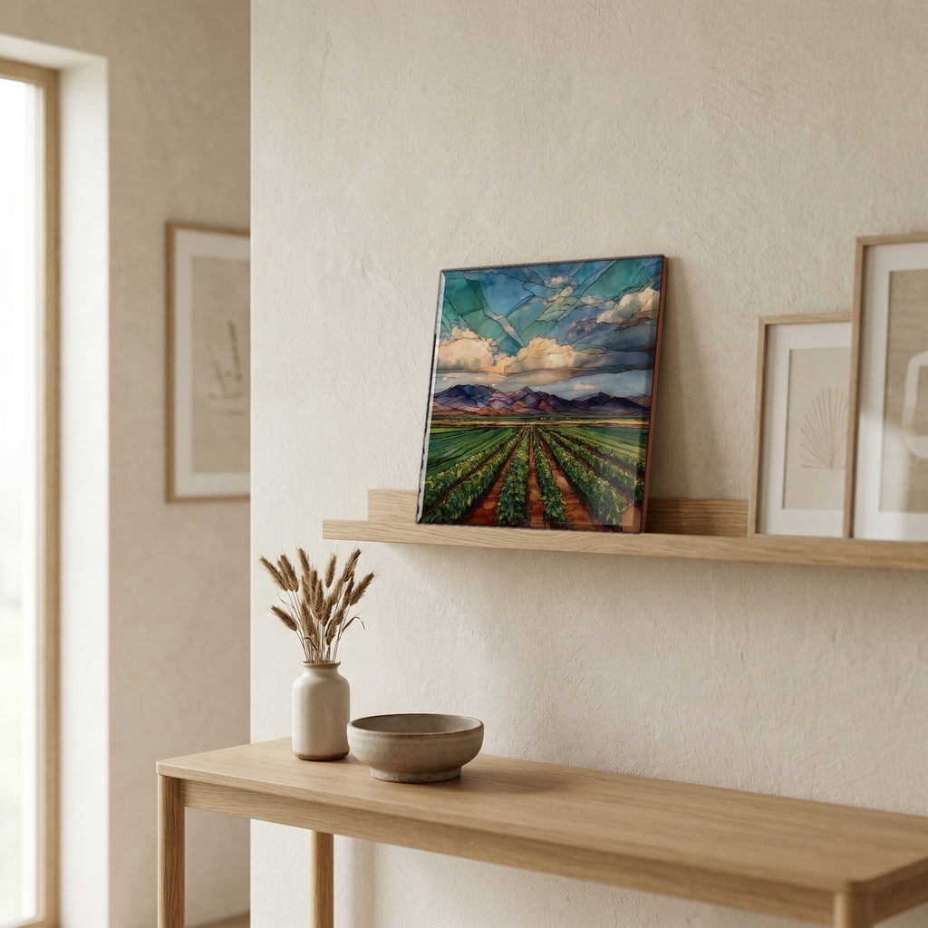 In the entryway, first thing you see.