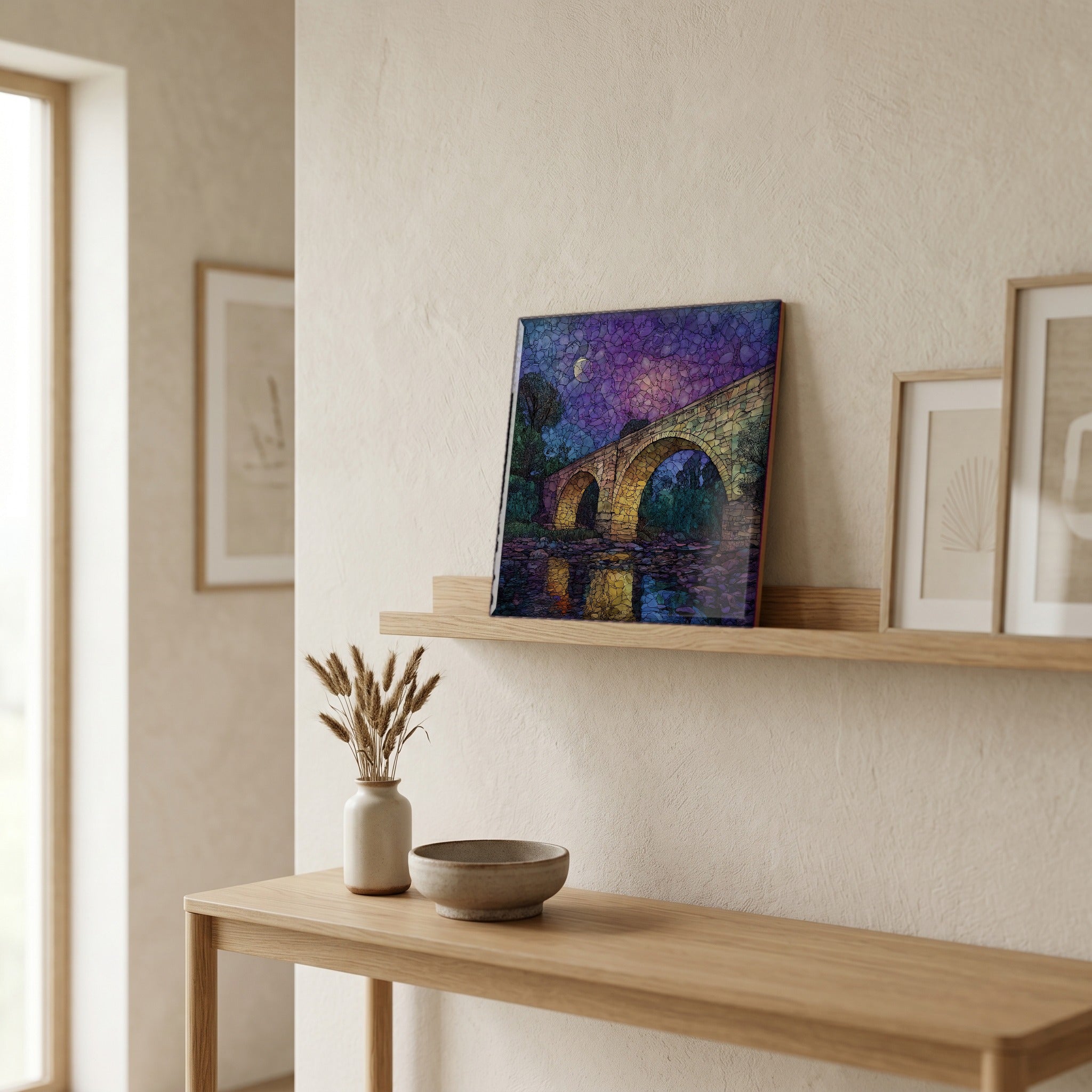 In the entryway, first thing you see.