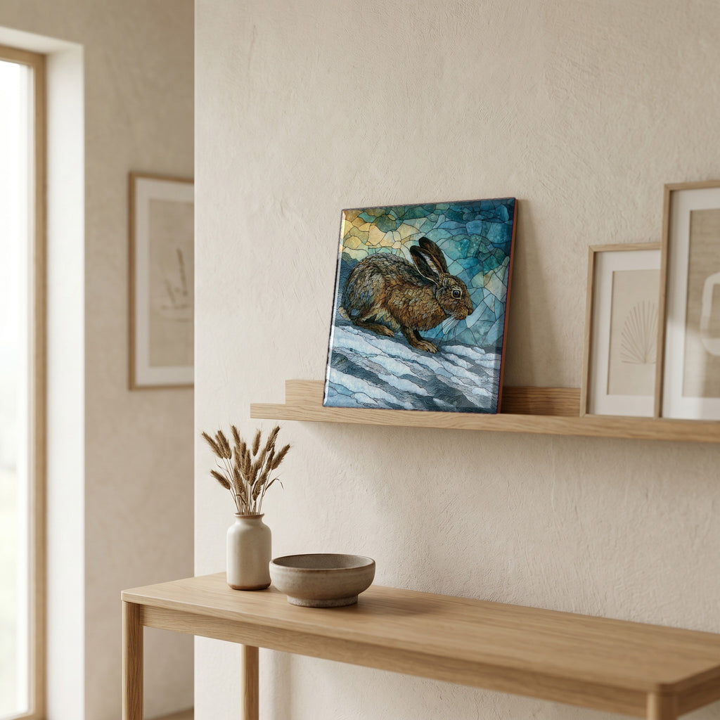 In the entryway, first thing you see.