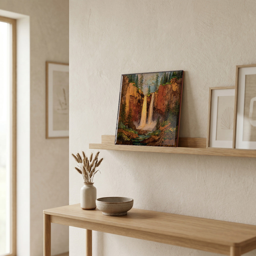 In the entryway, first thing you see.