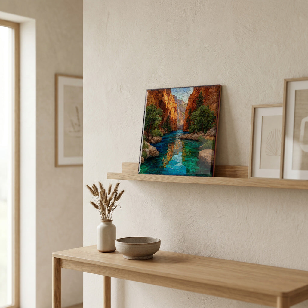 In the entryway, first thing you see.
