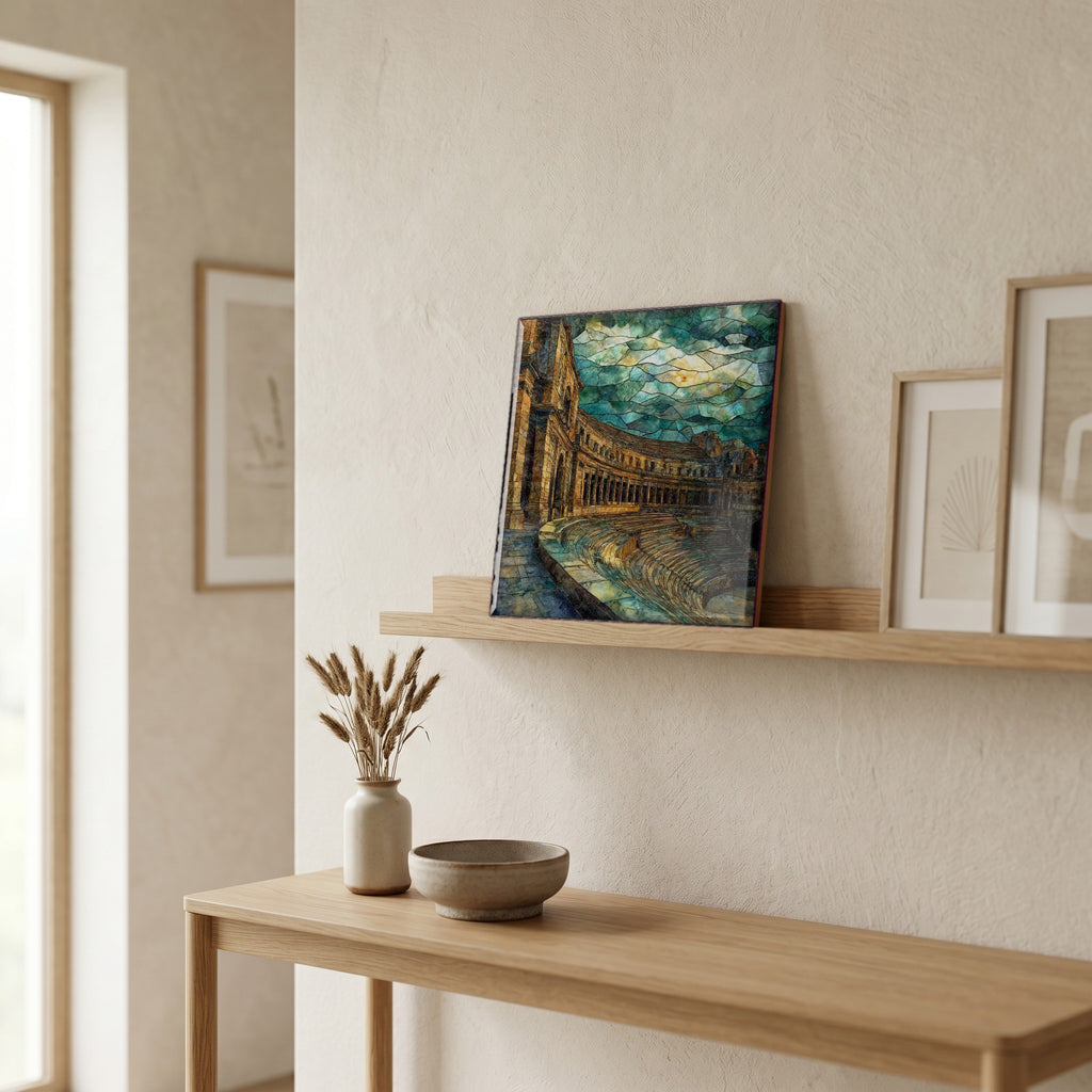 In the entryway, first thing you see.