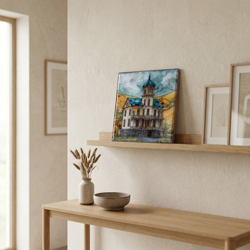 In the entryway, first thing you see.