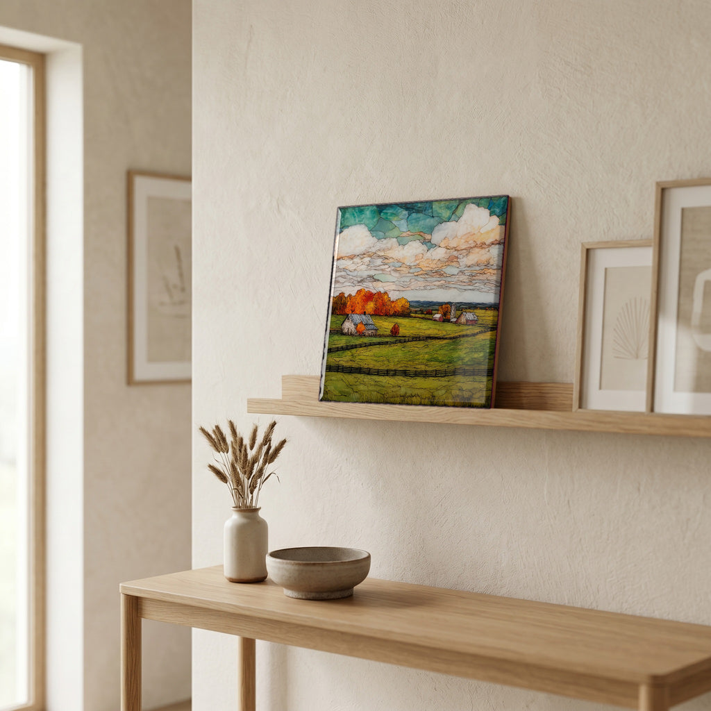 In the entryway, first thing you see.