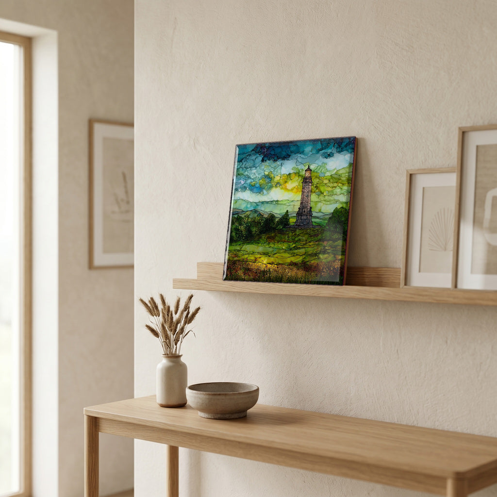 In the entryway, first thing you see.