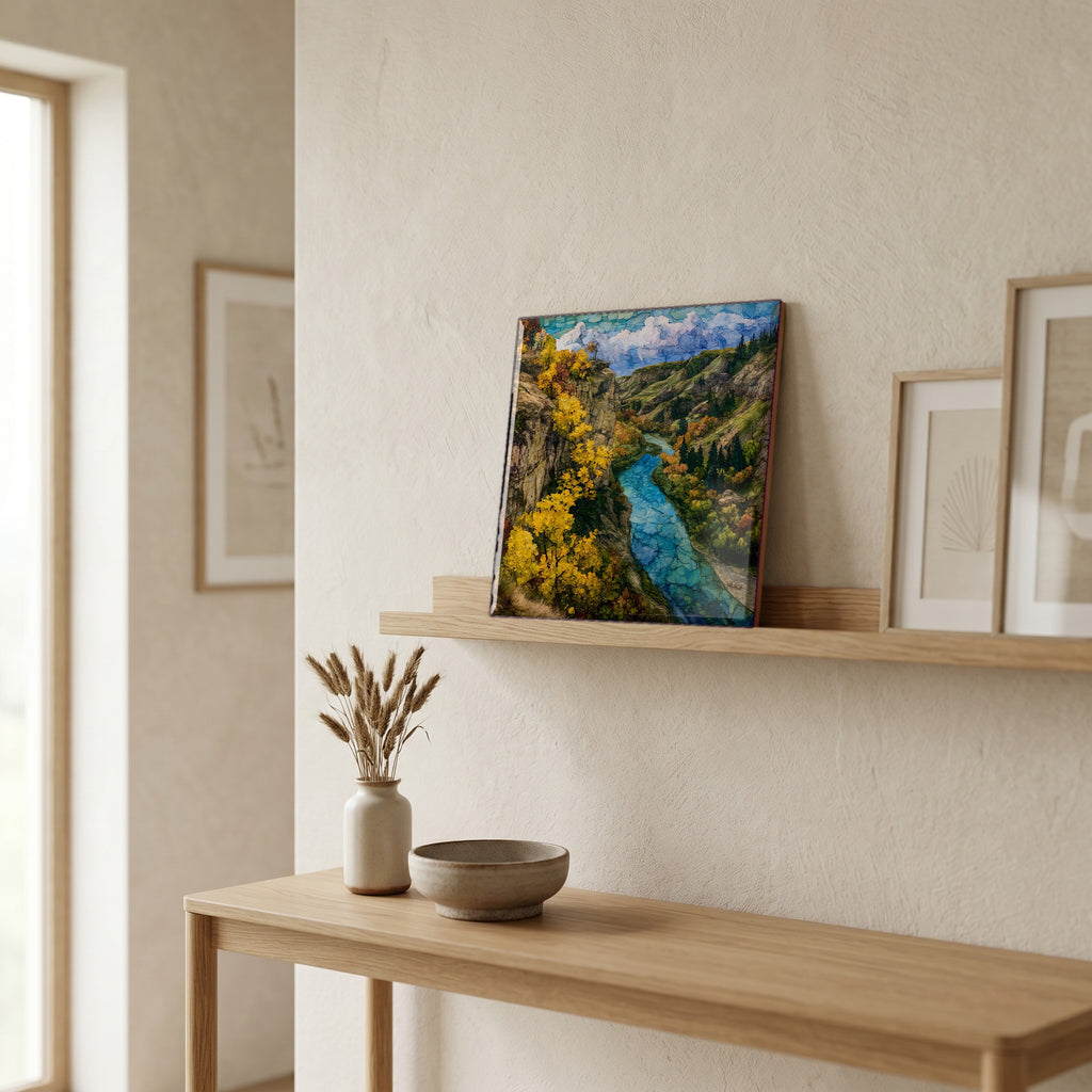 In the entryway, first thing you see.
