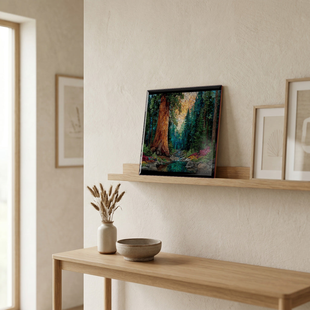 In the entryway, first thing you see.