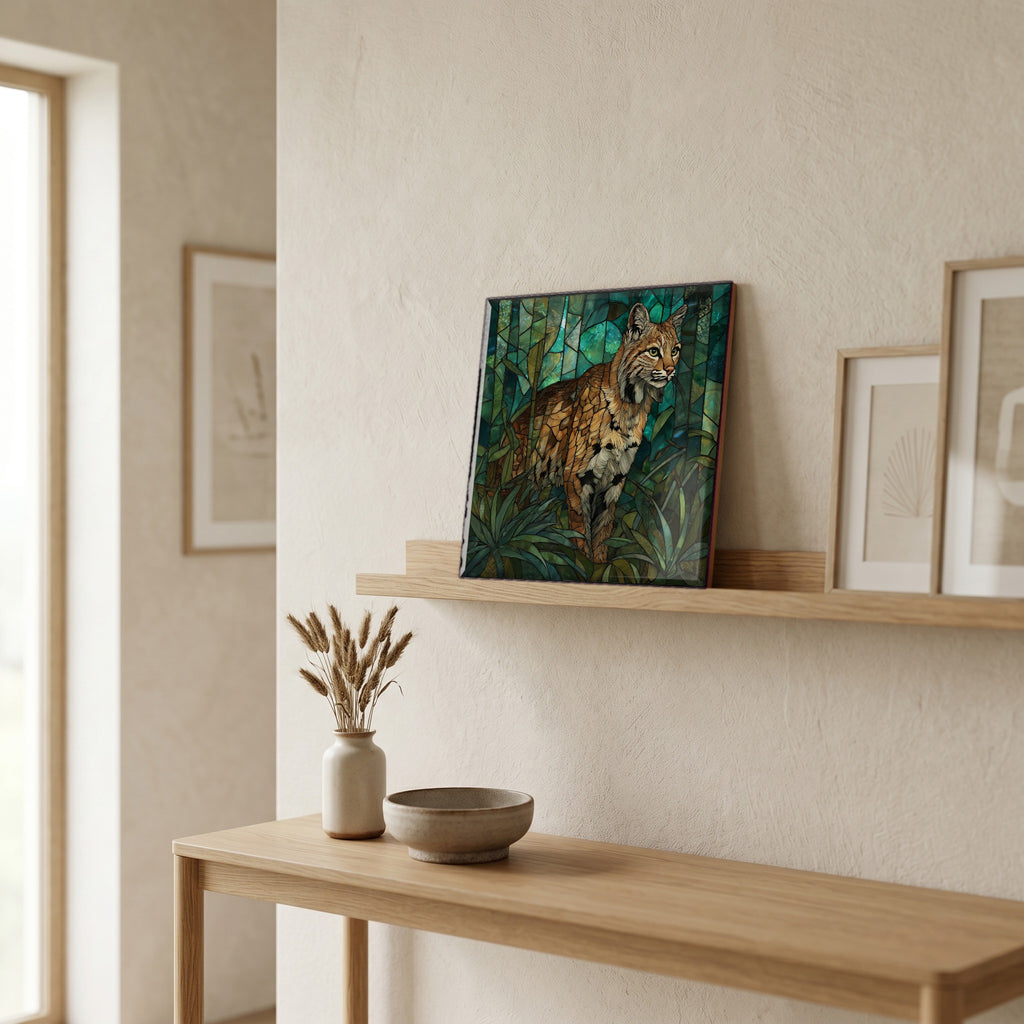 In the entryway, first thing you see.