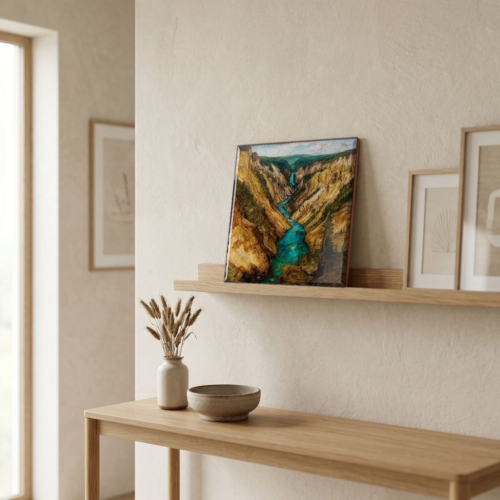 In the entryway, first thing you see.