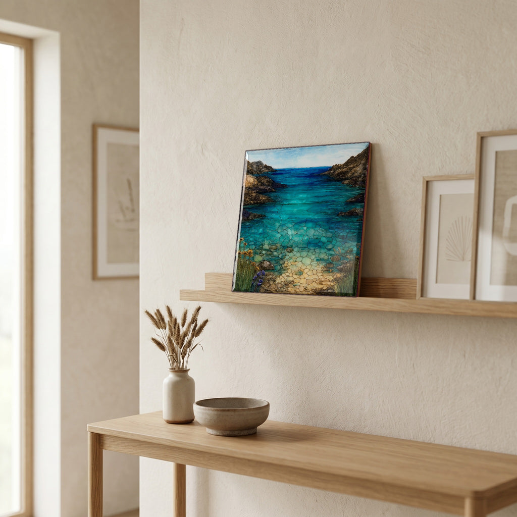 In the entryway, first thing you see.