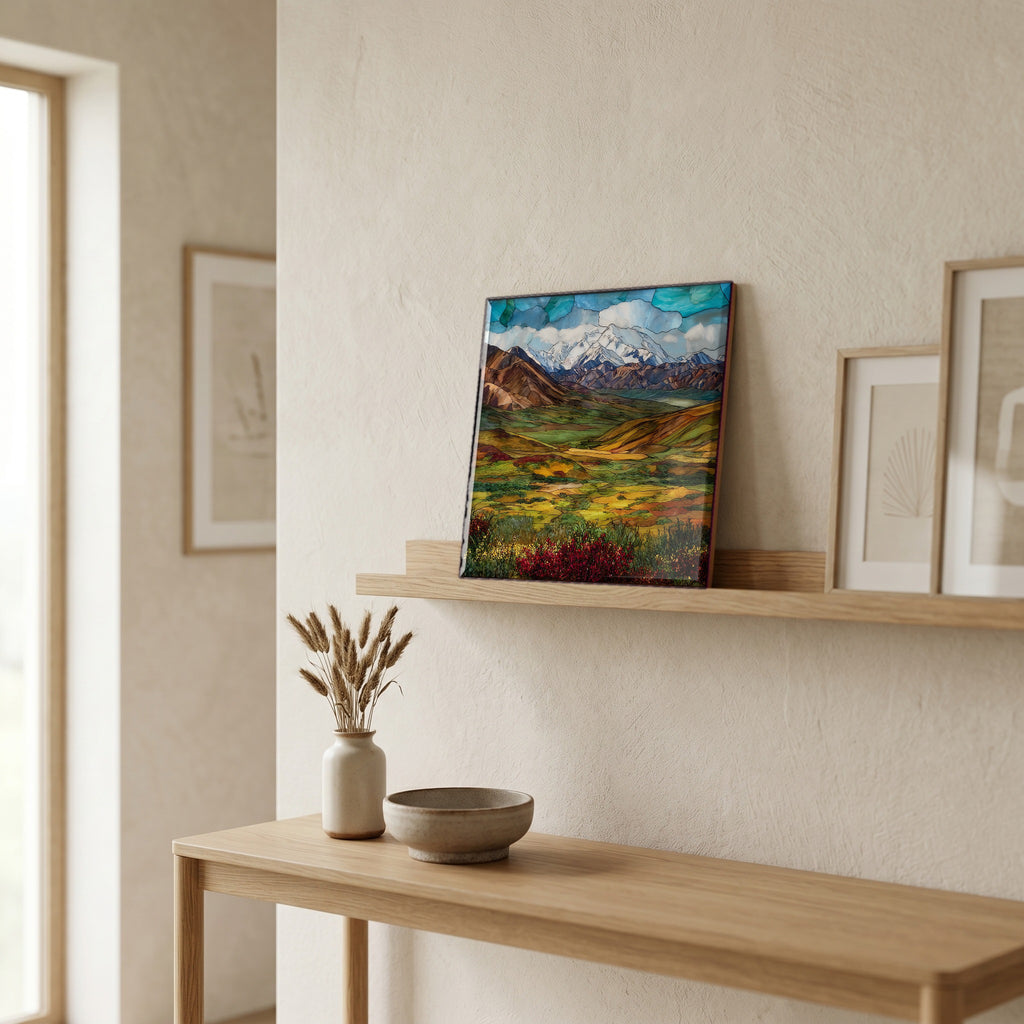 In the entryway, first thing you see.