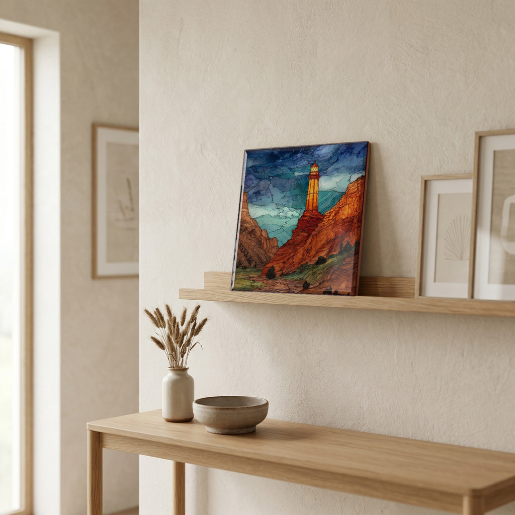 In the entryway, first thing you see.