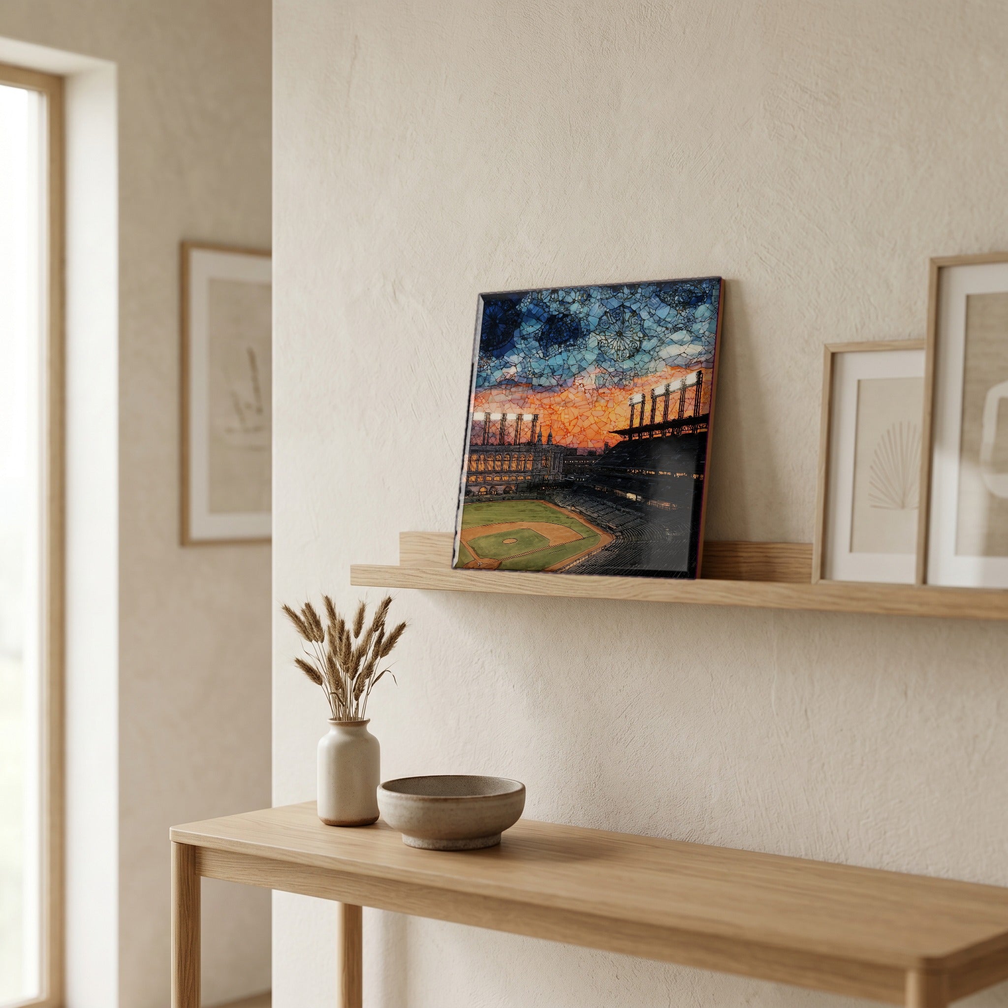 In the entryway, first thing you see.