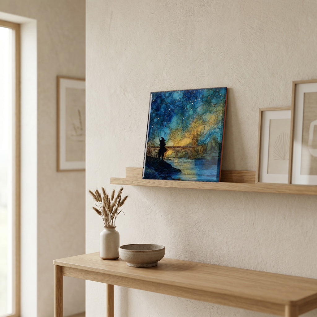 In the entryway, first thing you see.