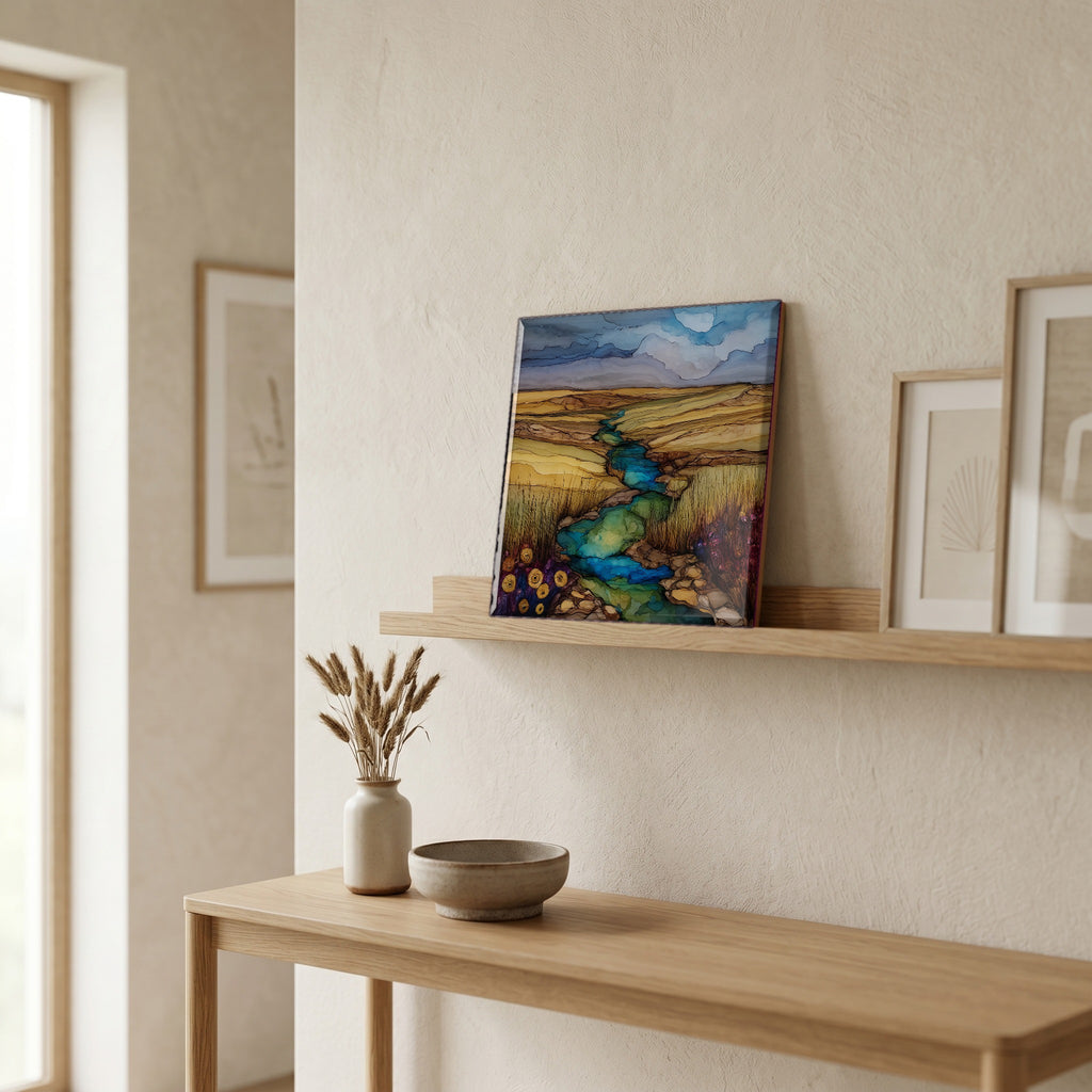 In the entryway, first thing you see.