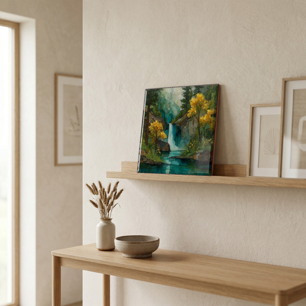 In the entryway, first thing you see.