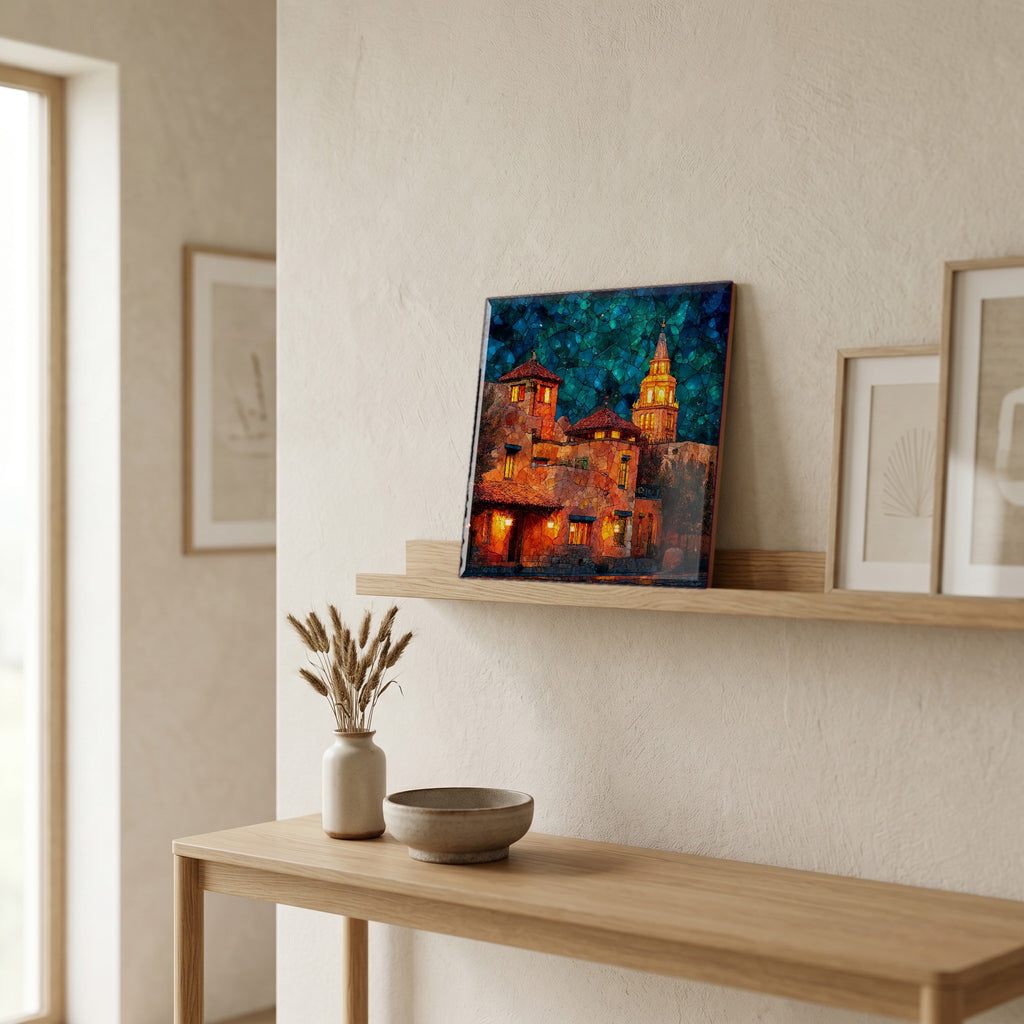 In the entryway, first thing you see.