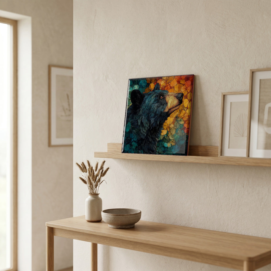 In the entryway, first thing you see.