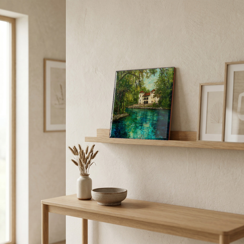 In the entryway, first thing you see.