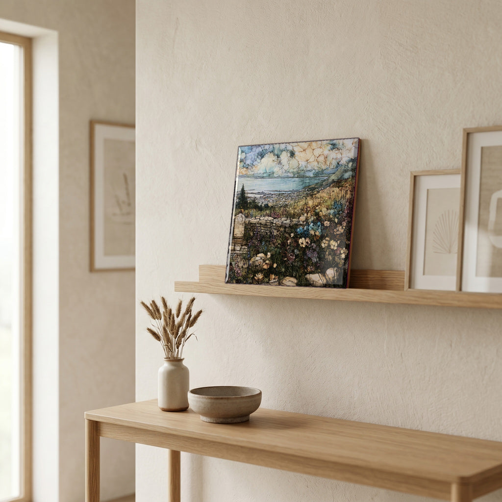 In the entryway, first thing you see.