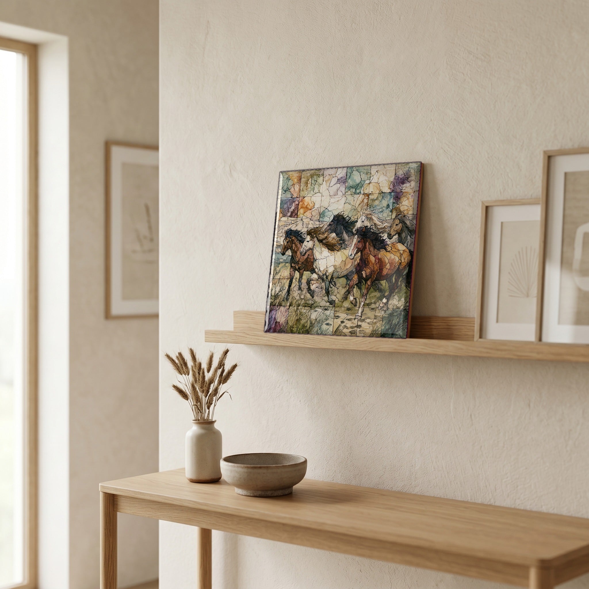 In the entryway, first thing you see.
