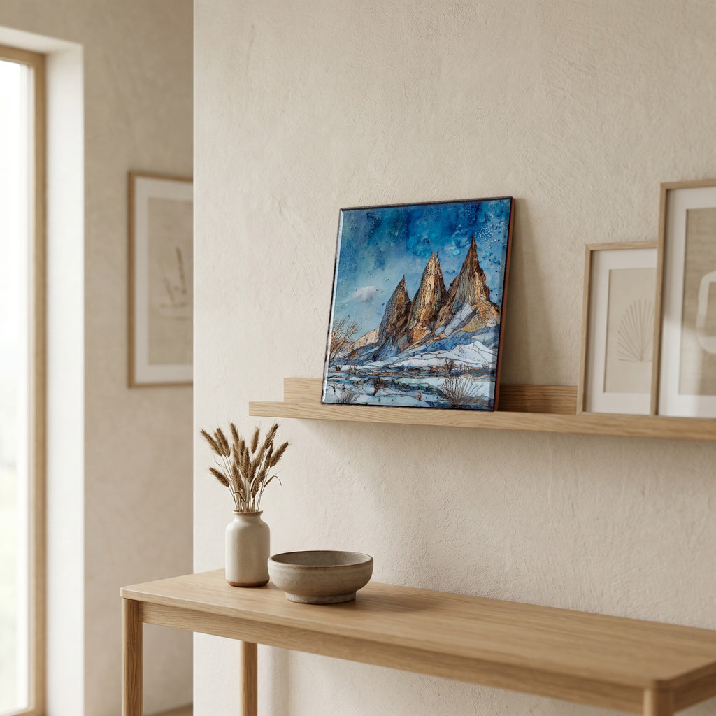 In the entryway, first thing you see.